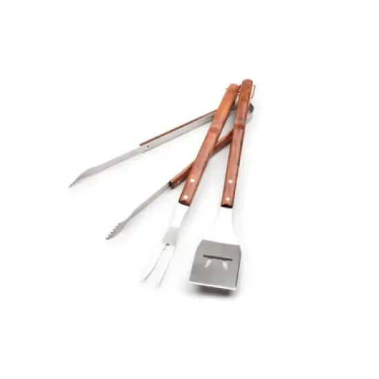3pc Rosewood Tool Set - Outset: Stainless Steel BBQ Utensils, Ergonomic Handles, Outdoor Cooking Accessories image {1}
