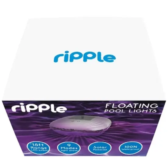 RIPPLE Floating Pool Lights - Solar Powered, Color Changing LED, 9 Modes image {4}