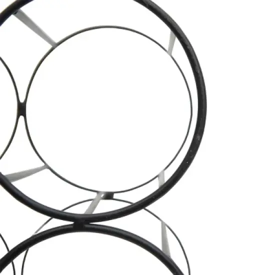 Black Metal Wine Bottle Holder - Foreside Home & Garden image {3}