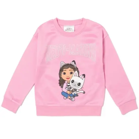 Dreamworks Gabby's Dollhouse Pandy Paws Girls Fleece Sweatshirt and Pants Set Little Kid to Big Kid image {2}