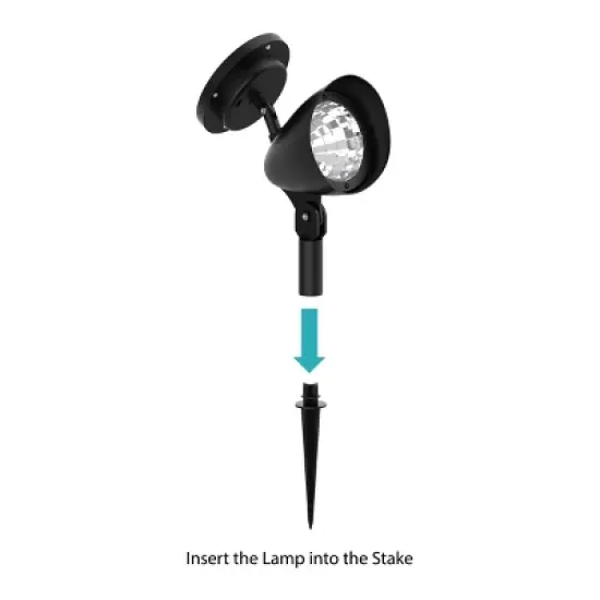 Nature Spring Solar Powered Lights LED Outdoor Stake Spotlight Fixture for Gardens, Pathways, and Patios - Set of 4, 13" x 5.75" image {3}