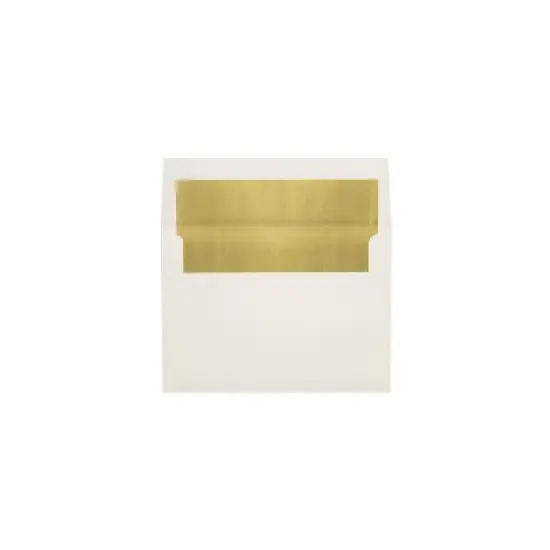 LUX A8 Foil Lined Invitation Envelopes (5 1/2 x 8 1/8) 250/Box Natural w/Gold LUX Lining image {1}