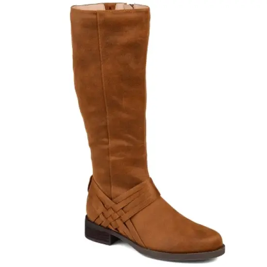Journee Collection Womens Meg Wide Calf Stacked Heel Riding Boots image {9}