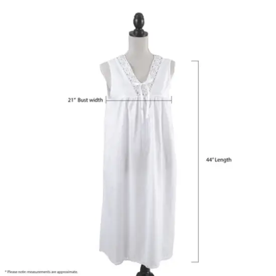 Saro Lifestyle Long Nightgown With Embroidered Design image {3}