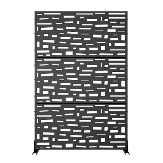 1-Piece Wide Edged Black Galvanized Sheet Screen Outdoor Metal Screen Decorative Art Panel image {2}