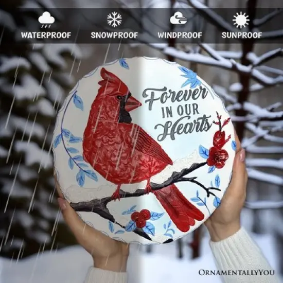 Forever in our Hearts Cardinal Stepping Stone, 9.5" Winter Garden Decorative Resin Figurine| OrnamentallyYou image {3}