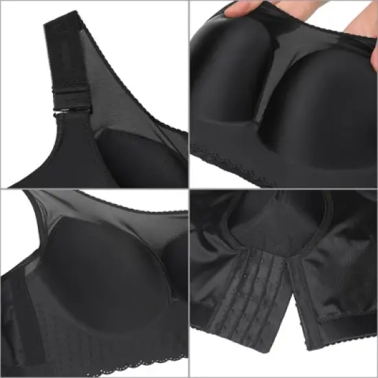 Agnes Orinda Women's Plus Size Seamless U Back Adjustable Strap Wirefree Everyday Bra image {3}