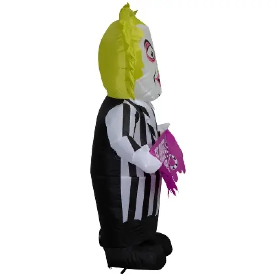 Warner Bros. 3.5' Airblown Beetlejuice with Sign Halloween Inflatable Decoration image {2}