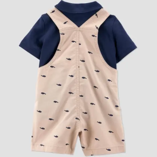 Carter's Just One You&reg; Baby Boys' Whale Romper - Navy Blue/Khaki image {2}
