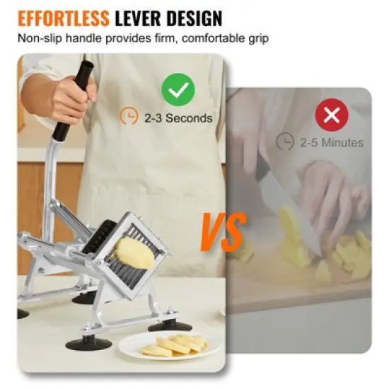 VEVOR Commercial Vegetable Slicer, 3/8 inch Fruit Slicer, Stainless Steel and Aluminum Alloy Vegetable Cutter Slicer Machine, Manual Slicer image {3}