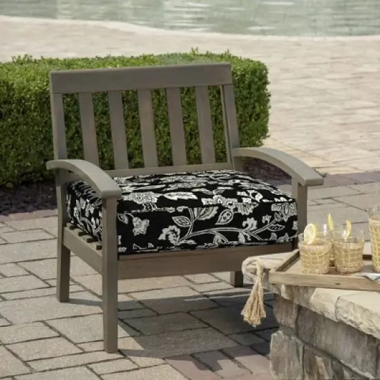 24" x 24" ProFoam Outdoor Deep Seat Bottom Cushion - Ashland Jacobean Black - Arden Selections image {1}