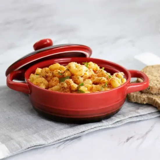 Crock Pot Appleton 10oz Stoneware Mini Casserole Baker in Gradient Red image {4}