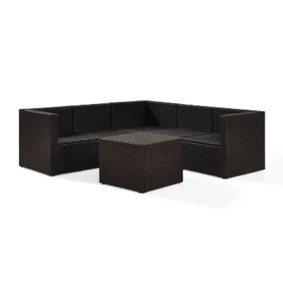 Palm Harbor 6pc Outdoor Wicker Sectional Set - Gray - Crosley image {9}