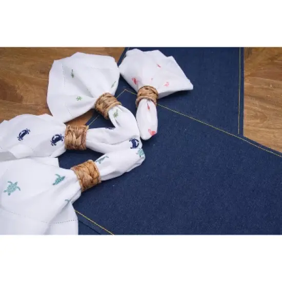 C&F Home Green Palms Embroidered Machine Washable Hemstitch Napkins Set of 6 image {5}