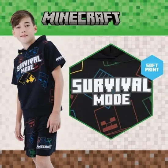 Minecraft French Terry Pullover Hoodie and Shorts Outfit Set Toddler image {3}