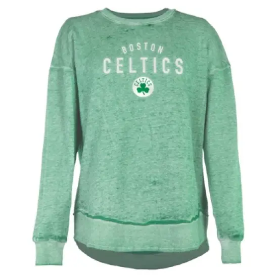 NBA Boston Celtics Women's Burnout Crew Neck Fleece Sweatshirt image {4}
