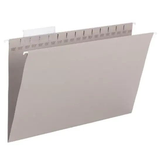 Smead TUFF  Hanging File Folder with Easy Slide  Tab,1/3-Cut Sliding Tab,  Legal Size, Steel Gray, 18 per Box (64093) image {1}