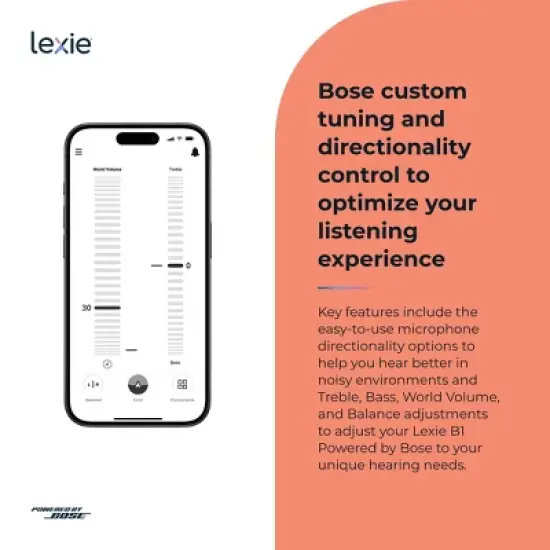 Lexie B1 OTC Hearing Aids Powered by Bose - Self-fitting OTC Hearing Aids for Adults and Seniors| Replaceable Batteries (Light Gray) image {8}