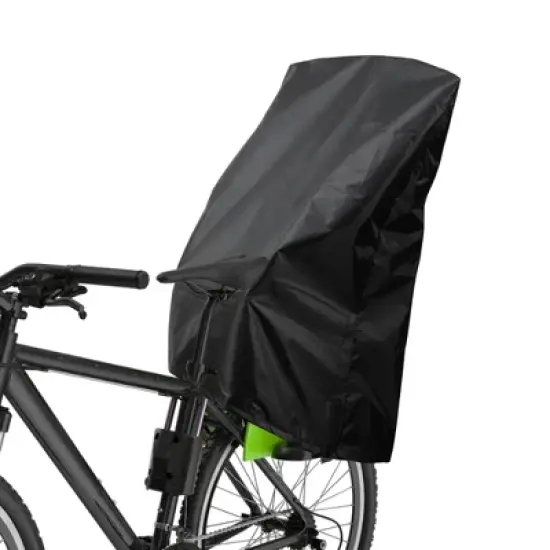 Unique Bargains Child Bike Seat Rain Cover Waterproof Canopy 210D Oxford Black image {6}