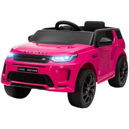Qaba Land Rover Discovery Sport Licensed 12V Kids Ride on Car, Battery Powered Toy Car w/ Remote Control Soft Start, LED Lights, Music Horn, Pink image {3}