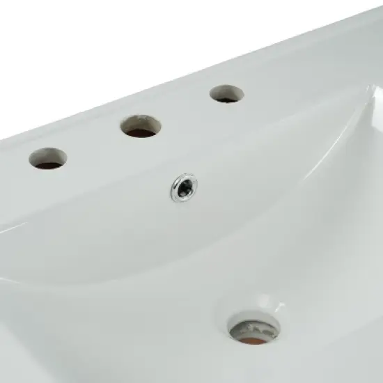 Christopher Knight Home Randi Vintage Minimalist 30" Modern Bathroom Vanity with Ceramic Sink, Antique Natural image {7}