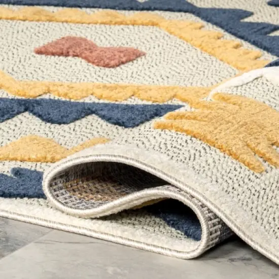 nuLOOM Valen Raised Geometric Indoor/Outdoor Patio Area Rug image {3}