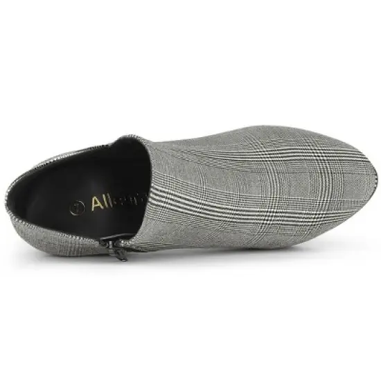 Allegra K Women's Round Toe Chunky Heeled Ankle Heel Boots image {4}