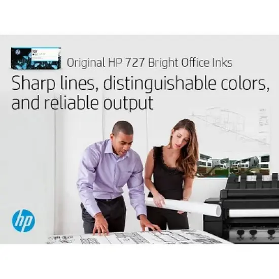 HP 727 130-ml Matte Black DesignJet Ink Cartridge, B3P22A image {2}