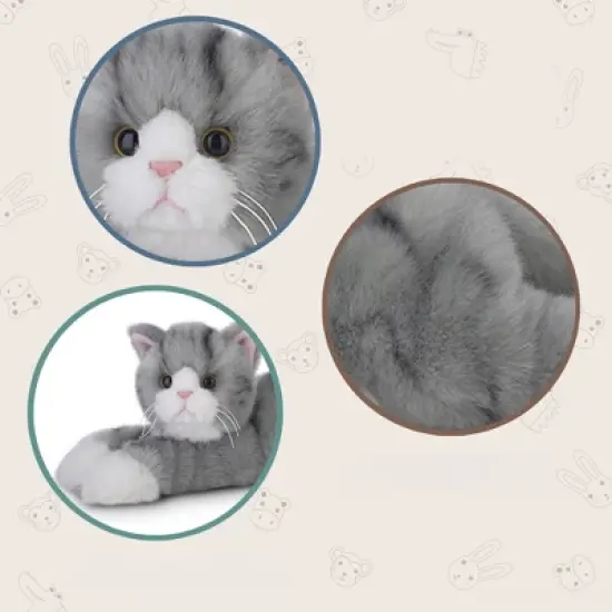 Bearington Collection Socks Plush Stuffed Animal Grey Striped Tabby Cat 15" image {3}