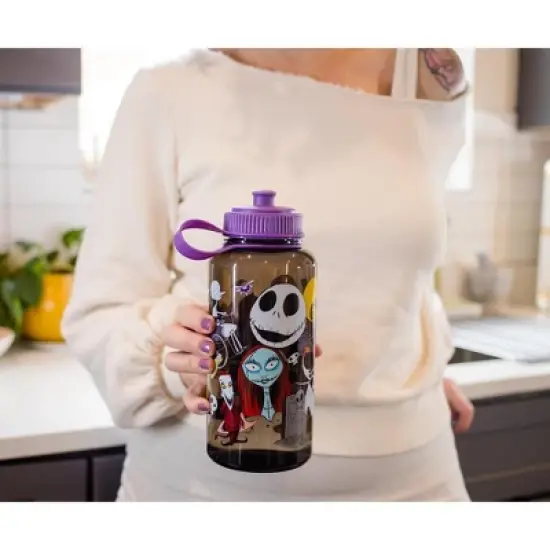 Silver Buffalo The Nightmare Before Christmas Plastic Water Bottle | Holds 34 Ounces image {4}