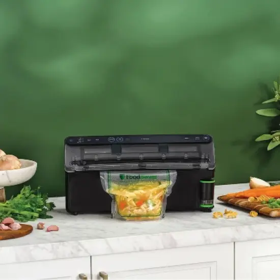FoodSaver Elite All-in-One Liquid Plus Vacuum Sealer with Bags and Roll Black image {9}