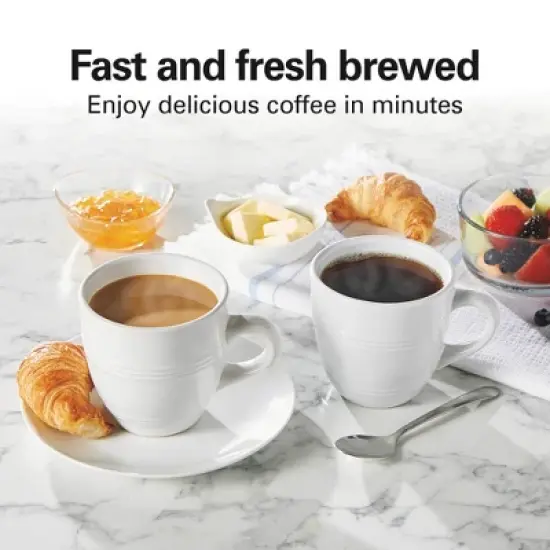 Hamilton Beach The Scoop Single-Serve Coffee Maker 47621: White, 14 oz Capacity, Uses Pods & Ground Coffee, Dishwasher-Safe image {4}