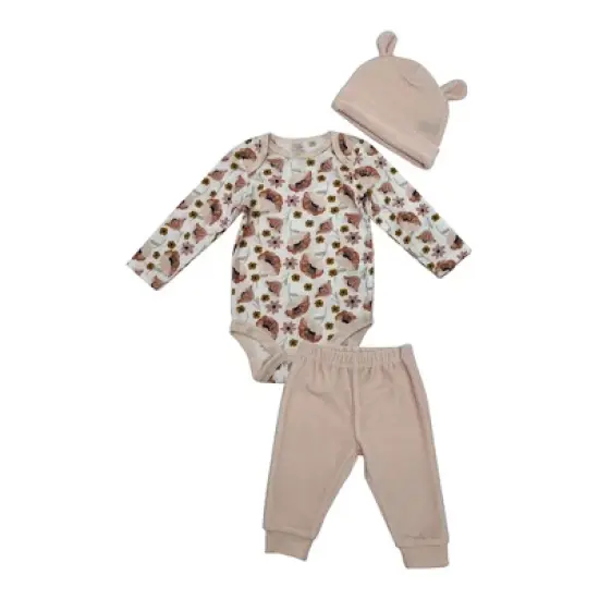 Chick Pea Baby Girl Layette Long Sleeve Newborn Onesie and Pants Jogger Set image {5}