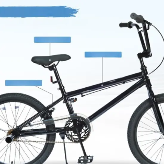 DSVIMOY Freestyle Kids Bike, 20 Inch Single Speed Children's Bicycle for Boys Girls Age 7+ Years, Black, 55.12"*25.2"*37" image {4}