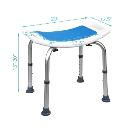 Costway Shower Bath Chair 6 Adjustable Height Bathtub Stool Bench Non-Slip Padded Seat image {3}