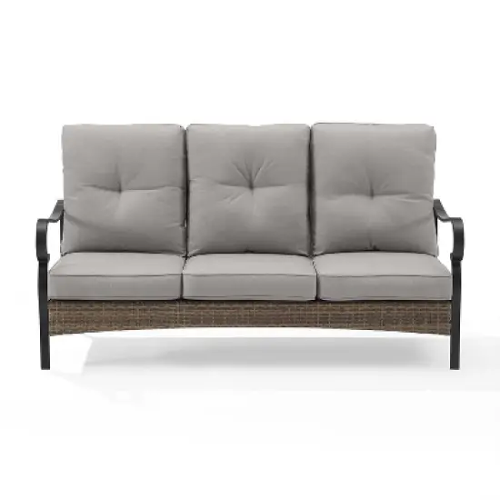 Dahlia Outdoor Steel Sofa Taupe/Matte Black - Crosley image {6}