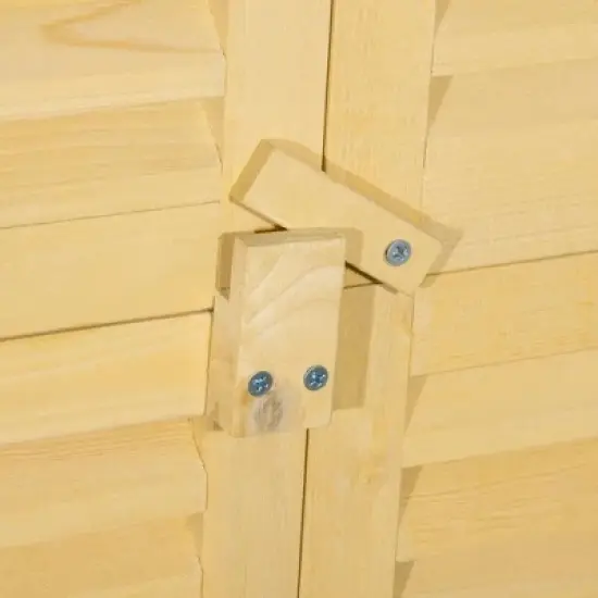 Resenkos Storage Garden Shed,Garden Sheds,5' x 3' Garden Sheds & Outdoor Storage with Asphalt Roof & 2 Large Wood Doors with Lock, Natural Natural image {7}