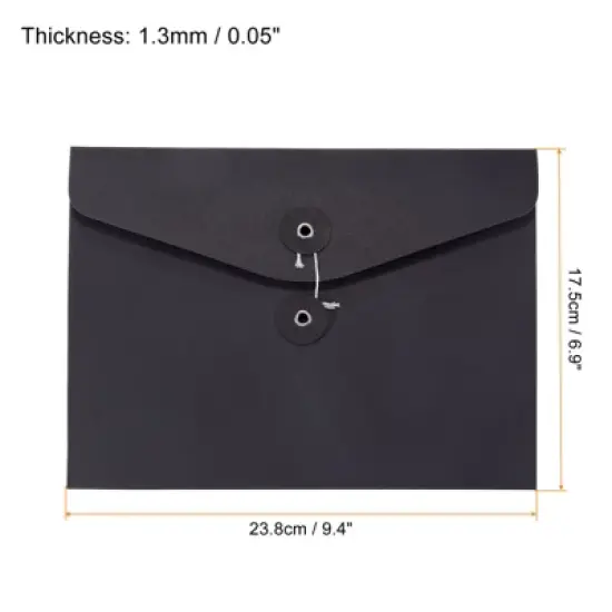 Unique Bargains String A5 File Folders Document Letter Organizer Holder Filing Envelopes Jacket Black image {1}