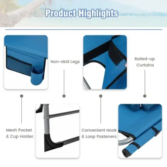 Tangkula Folding Chaise Lounge Chair Sunbathing Recliner w/ Face Hole & Removable Pillow image {4}