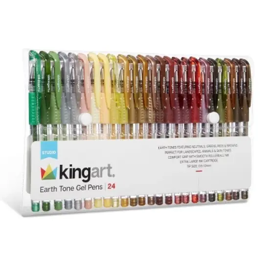 KINGART Gel Pens 24 Earth Tone Colors image {6}