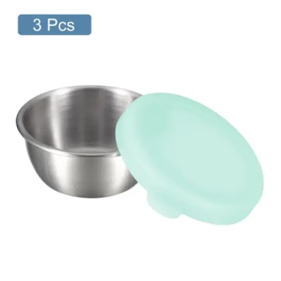 Unique Bargains Stainless Steel Bento Box Picnic Travel Salad Dressing Container with Lids 3 Pcs image {2}