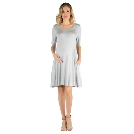 Flare T Shirt Pocket Masternity Dress image {7}