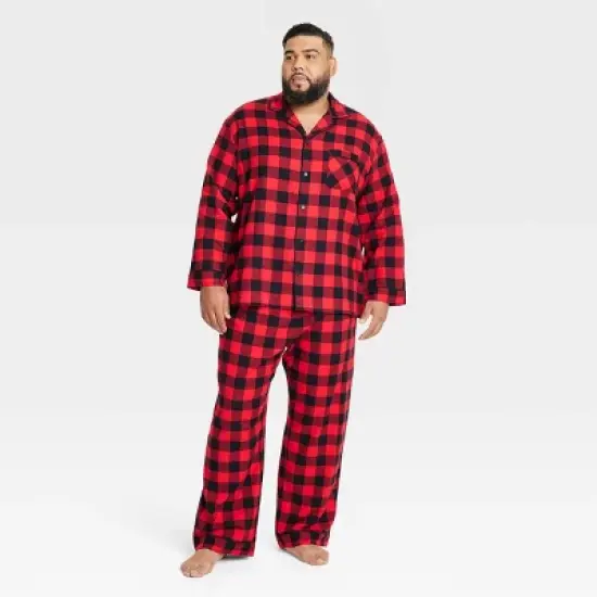 Men's Buffalo Check Flannel Matching Family Pajama Set - Wondershop&trade; Red image {4}
