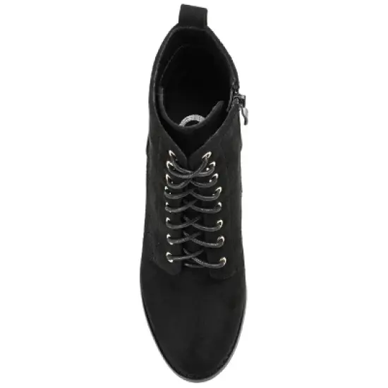 Journee Collection Womens Baylor Lace Up Stacked Heel Booties image {3}