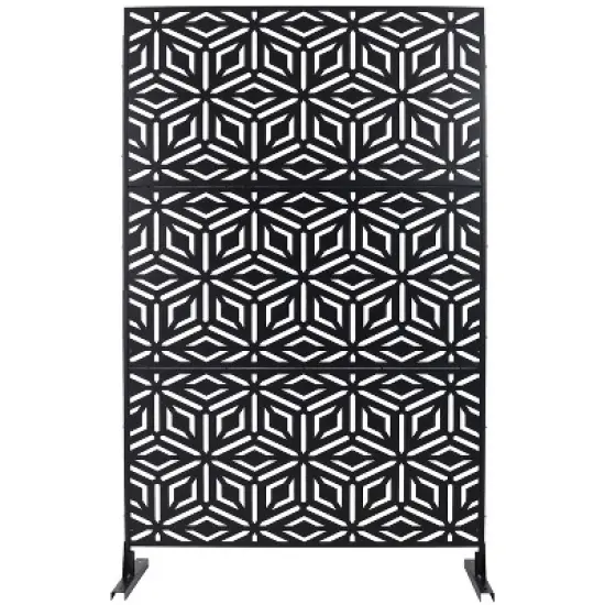 CAVINAS Patio Decorative Screen Metal Fence Privacy Screen with Rhombus Pattern for Outside and Garden, 76" H&times;48" W image {4}