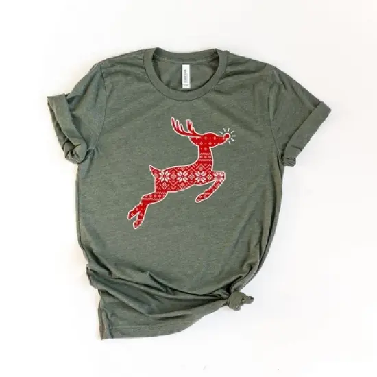 Simply Sage Market Women's Rudolph Sweater Short Sleeve Graphic Tee image {3}