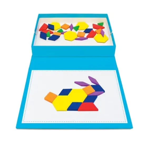 Junior Learning Rainbow Pattern Blocks, Magnetic, Assorted Colors, 100 Pieces image {2}