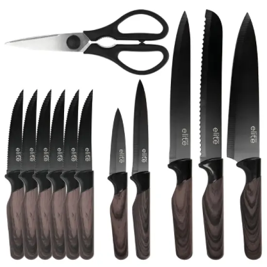 Gibson Soho Lounge 13 Piece Cutlery Set with Acrylic Knife Stand in Brown image {1}