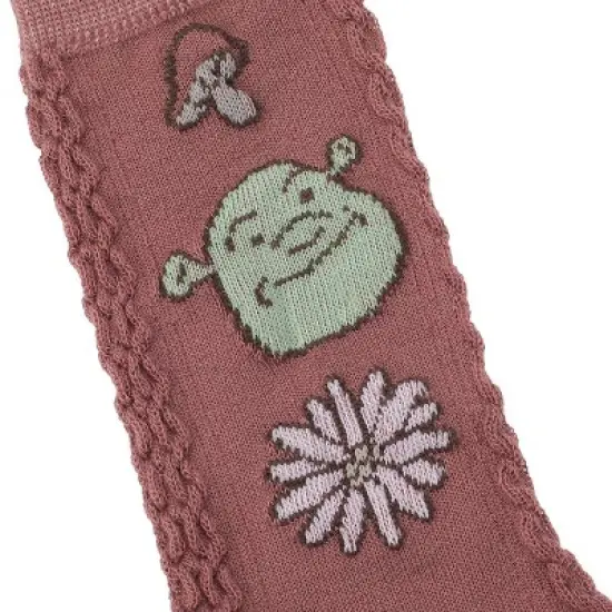 Shrek Flower & Mushroom Character Patterns Women's Casual Crew Socks image {4}