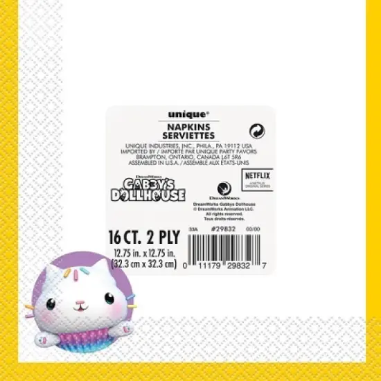 Gabby's Dollhouse 16ct Paper Party Lunch Napkins image {2}